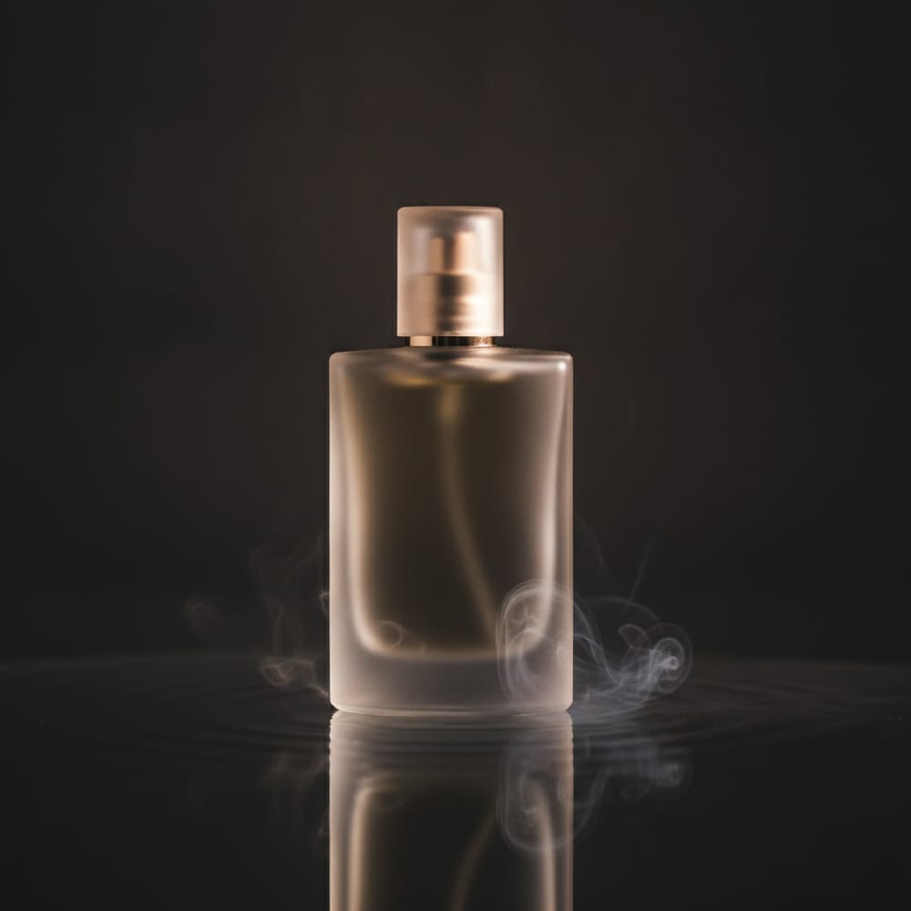 Vesper extrait de parfum bottle on a dark reflective surface